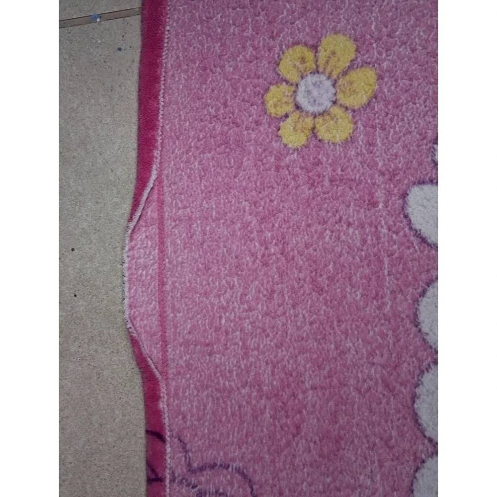 Disney Baby Pink Minnie Mouse Flower Blanket Purple Satin Top Trim Big 38x50